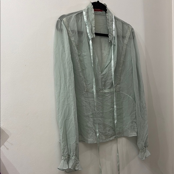 Burberry London women’s 100% silk sheer blouse - size 48 (US 16) - Picture 1 of 8